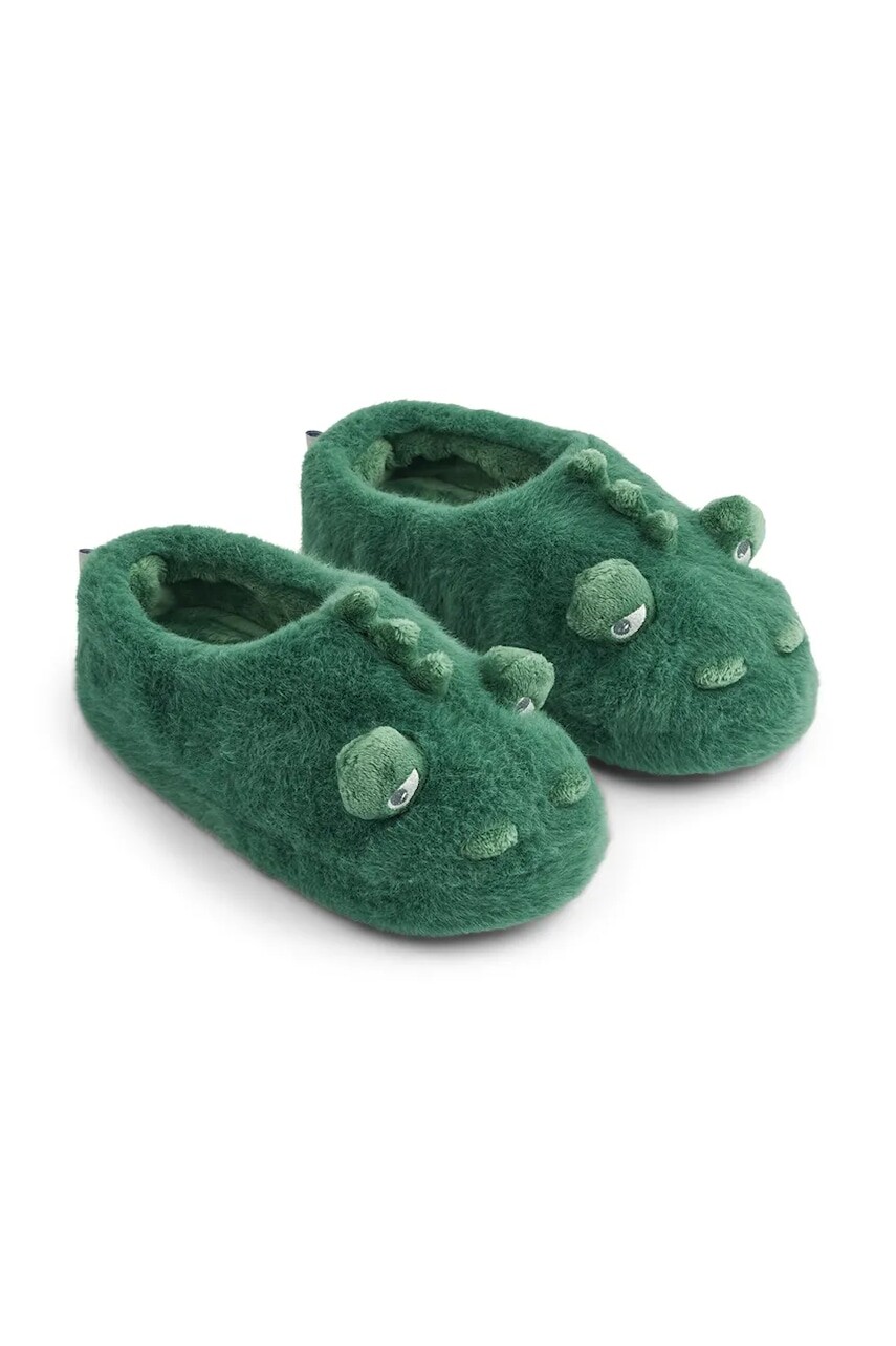 Papuče Liewood Aviaja Crocodile Slippers zelená farba, LW20702