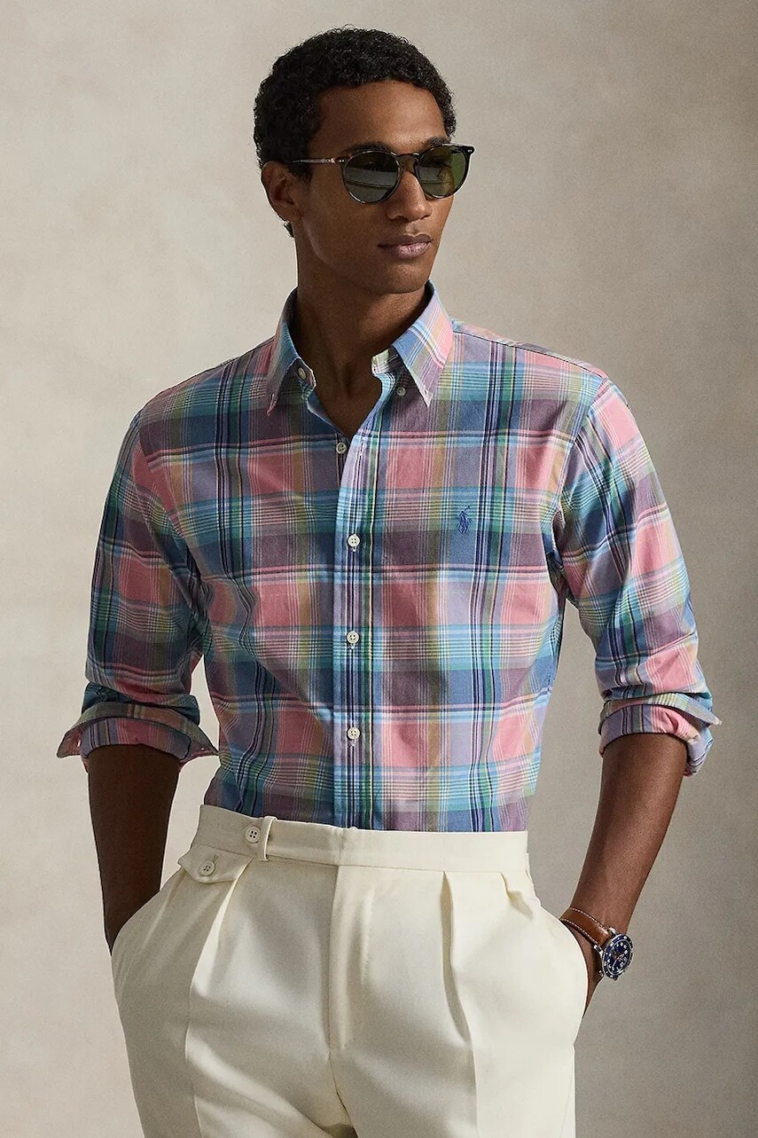 Bavlnená košeľa Polo Ralph Lauren ružová farba, regular, s golierom button-down, 710P06020