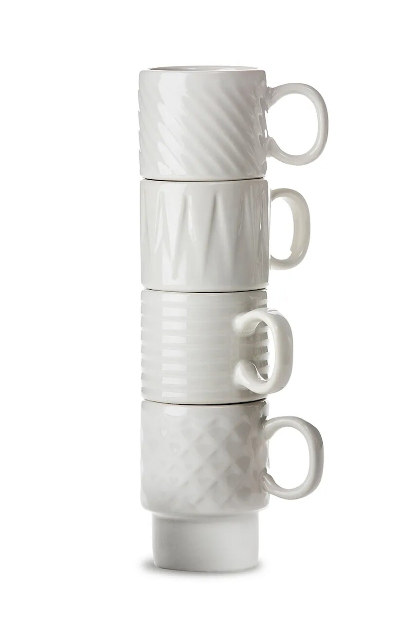 Sada pohárov Sagaform Coffee & More 100 ml 4-pak biela farba