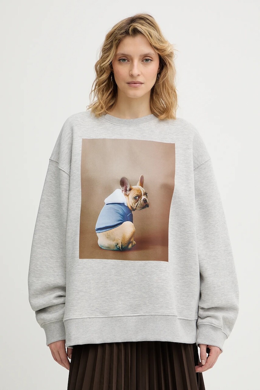 Mikina MUNTHE ROULA šedá farba, s potlačou, 254113025466