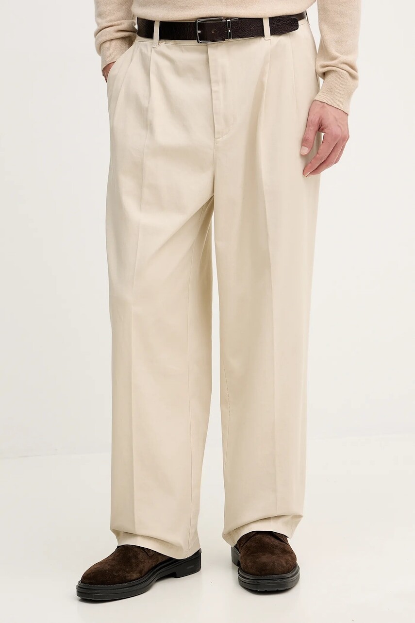 Bavlnené nohavice United Colors of Benetton béžová farba, strih chinos, 4XVTUF05U