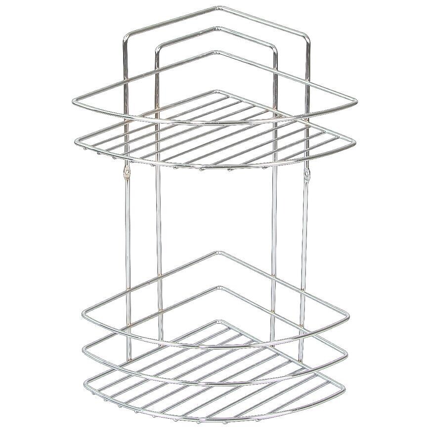 Kúpeľňová rohová polička dvojitá chrómová MX0964