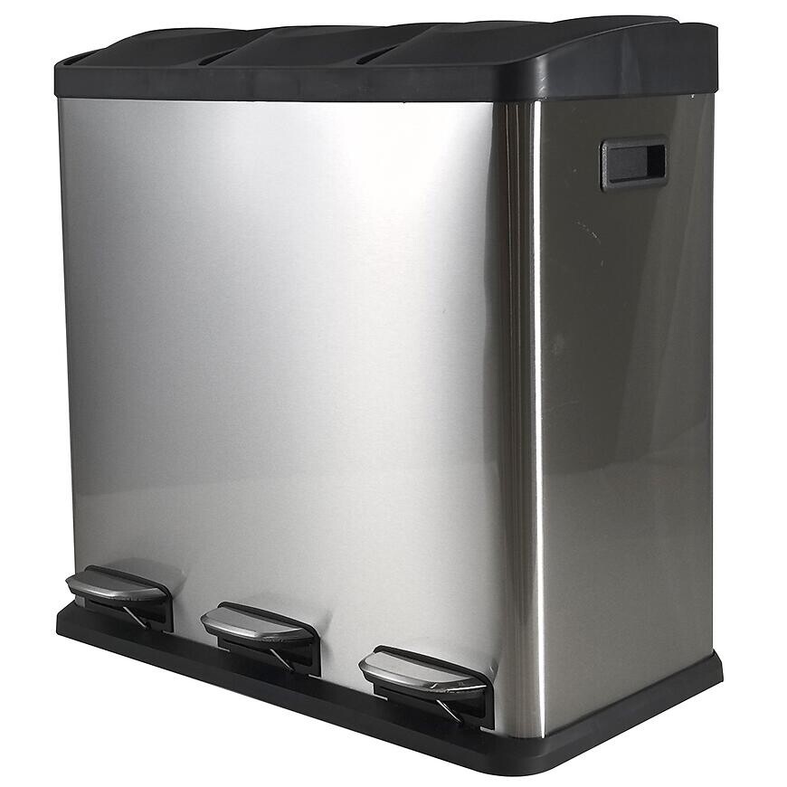 Odpadkový kôš 60 l (3x20 l) strieborná matná