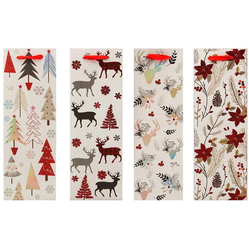 Torebka na prezent 35x12x10cm brokat/metal mix 39768