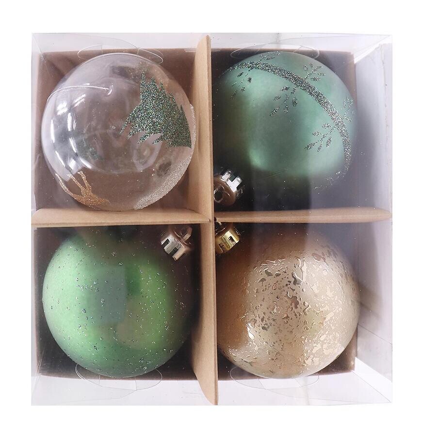 Súprava 4 vianočných gúľ 8 cm mix b04szjbt