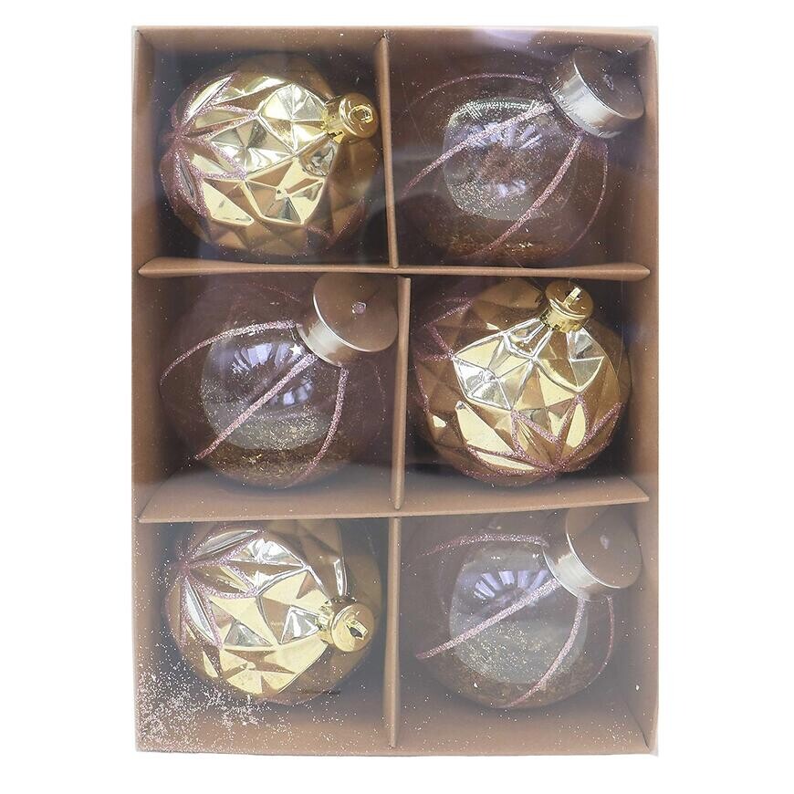 Súprava 6 vianočných gúľ 8 cm mix b06zlsr