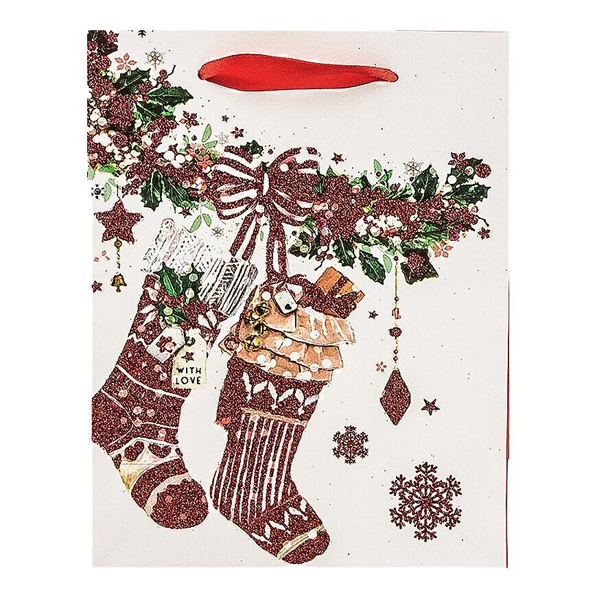 Darčeková taška 40x30x12 cm trblietky mix 39711