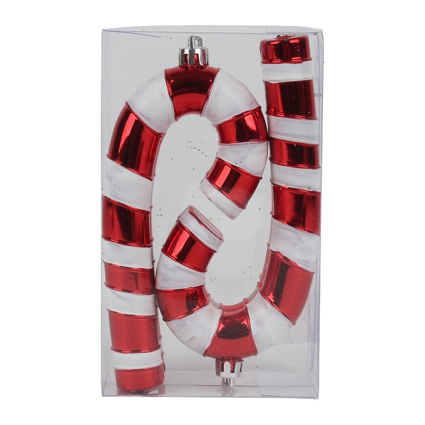 Vianočná guľa cukrová palička 4 ks 13,5 cm 48531