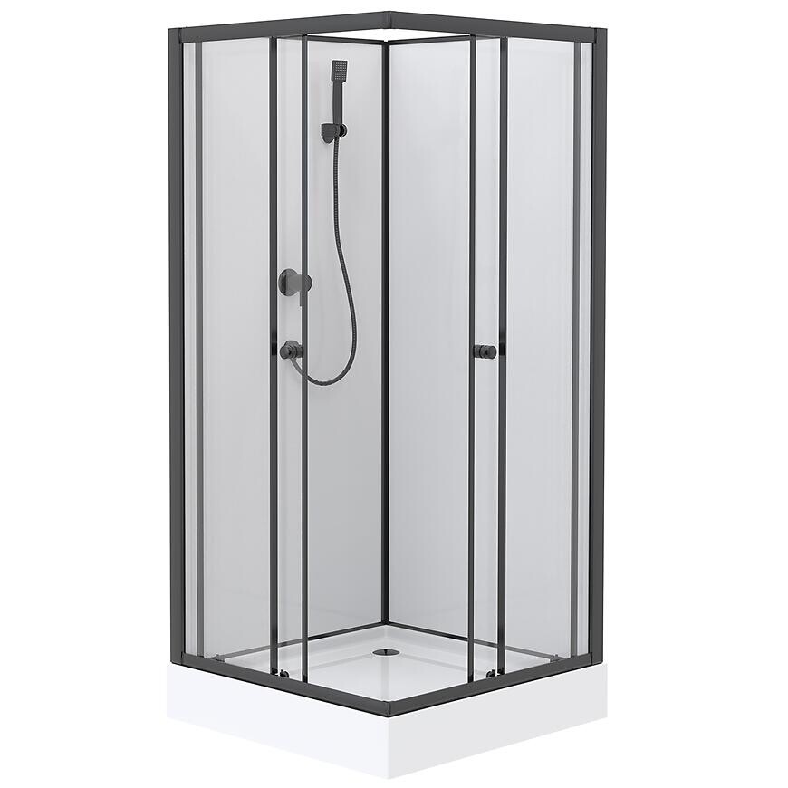 Sprchový box štvorcový Elize 80x80x200 čierny