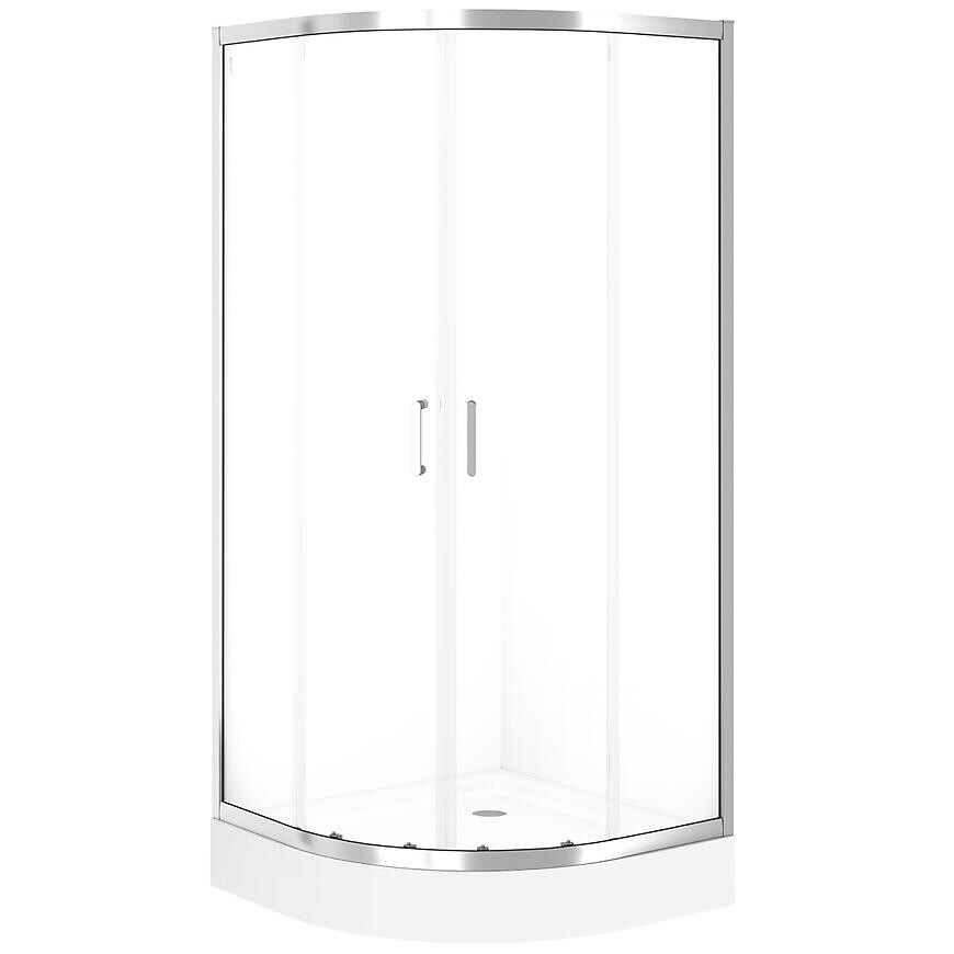 Sprchový kút polkruhový Brasco 90x90x190 chróm S168-002