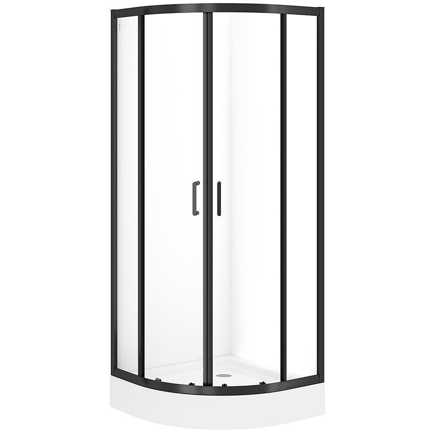 Sprchový kút polkruhový Brasco 80x80x190 black S168-003
