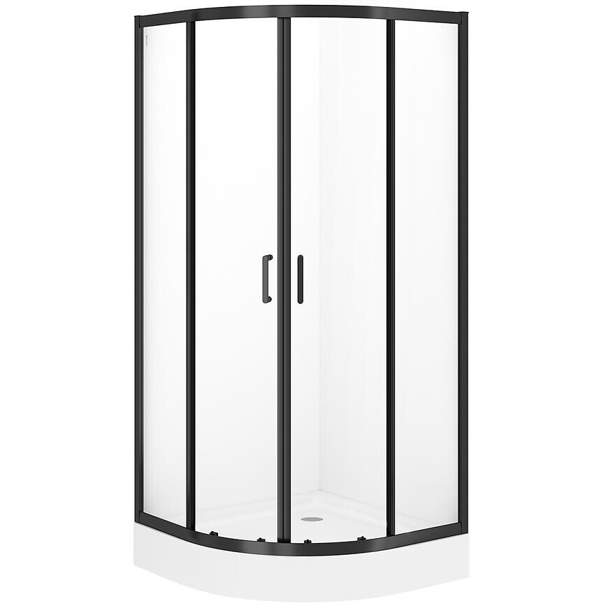 Sprchový kút polkruhový Brasco 90x90x190 black S168-004