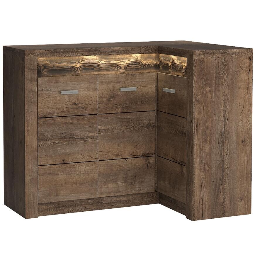 Komoda rohová Indianapolis I15K tmavý jaseň