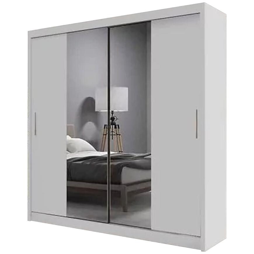 Skriňa Ola biela so zrkadlom 200 cm