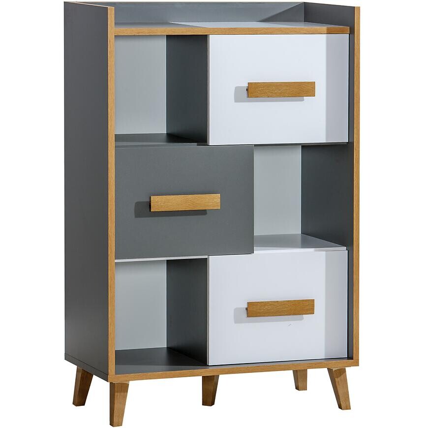 Regál krátky W5 Werso Riviera/Biely/Antracit