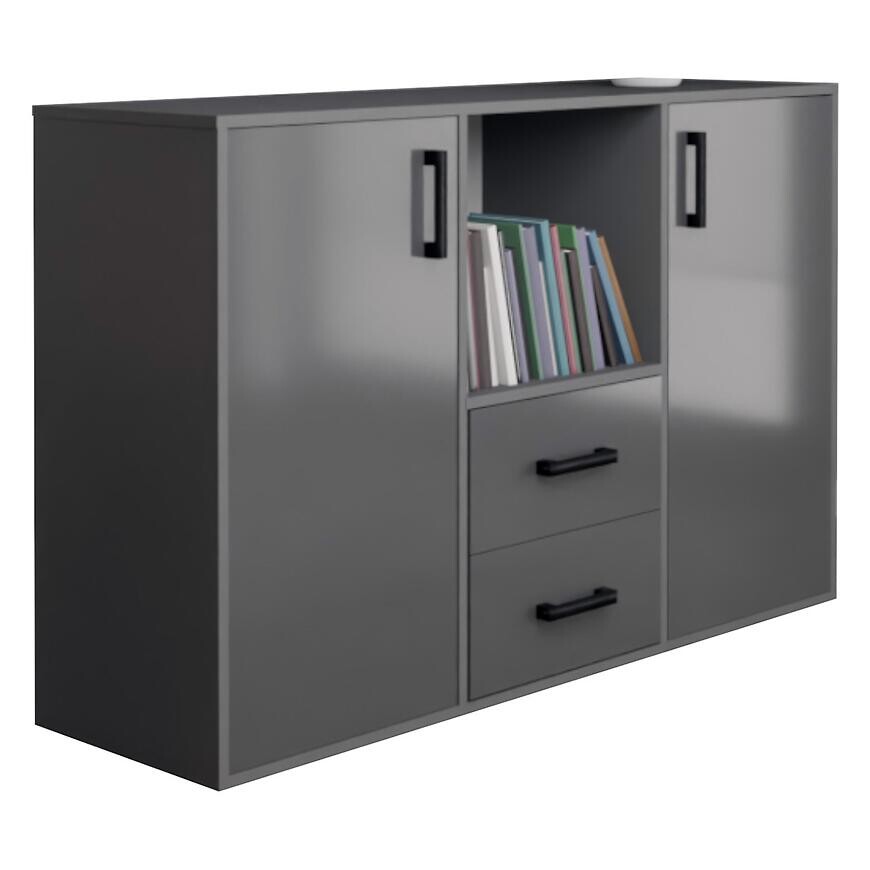 Komoda Herakles 1 sivá/sivá lesk