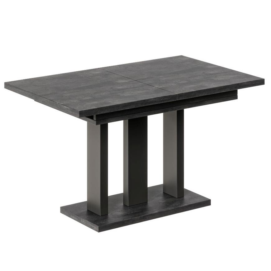 Rozkladací stôl Appia 130/210x80cm Mat čierne nohy/Betón Tmavý
