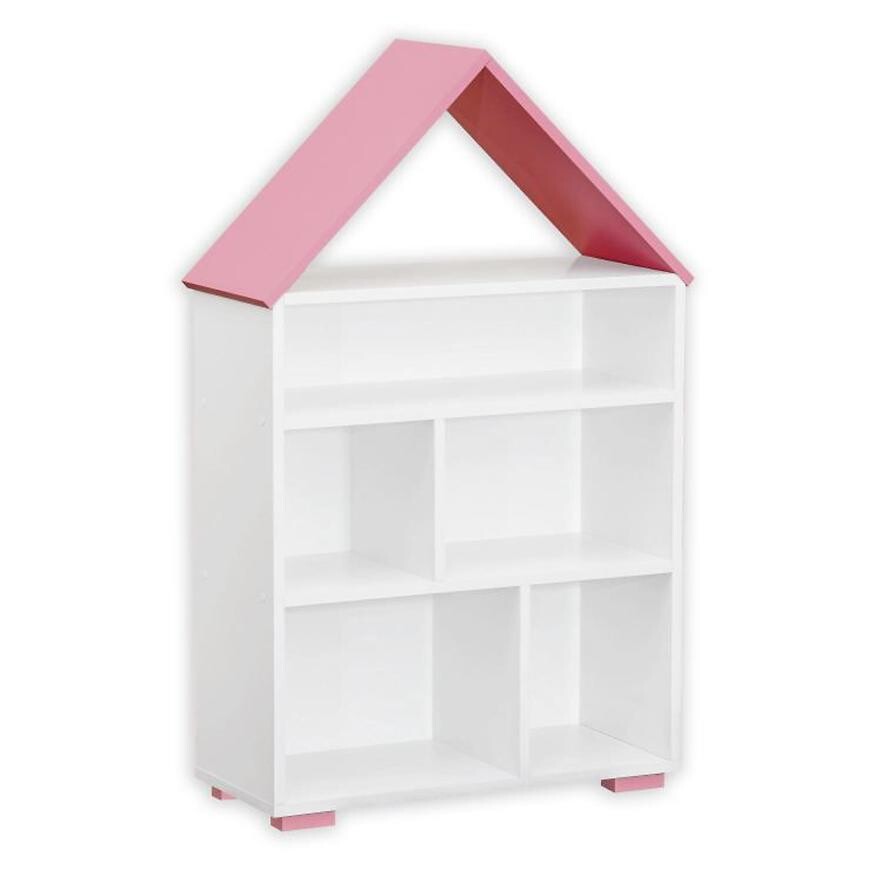 Regál Bb01  domček biela+ružová