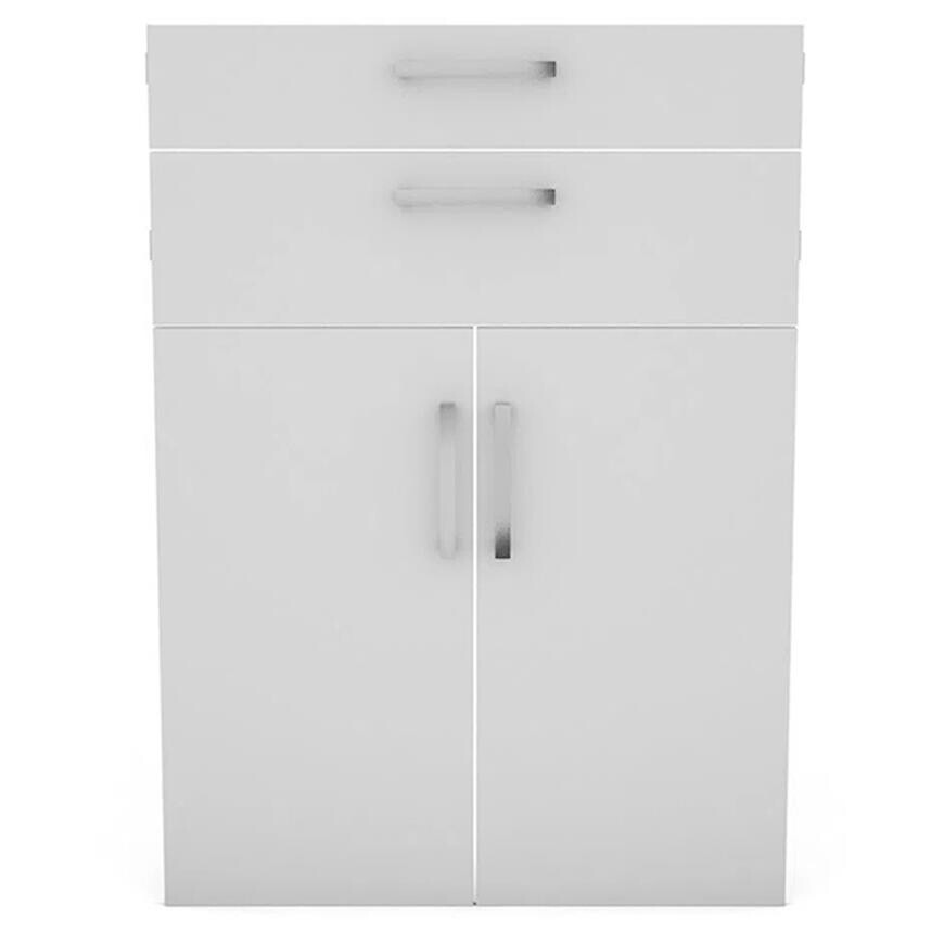 Sada 2 dvierok a 2 zásuviek bielych pre regál Torino