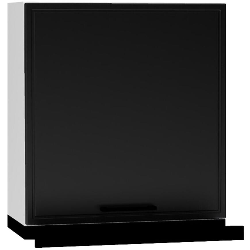 Kuchynské skrinka Emily W60/68 Slim Pl s čiernym digestorom čierny hrášok