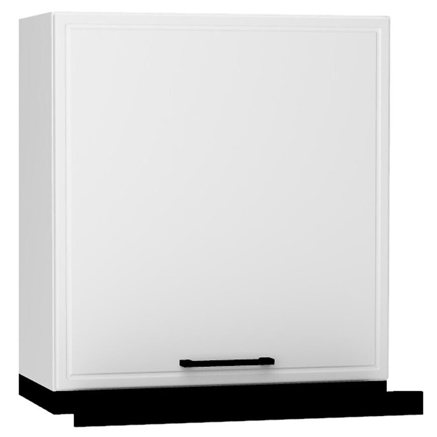 Kuchynské skrinka Emily W60/68 Slim Pl s čiernym digestorom biely hrášok