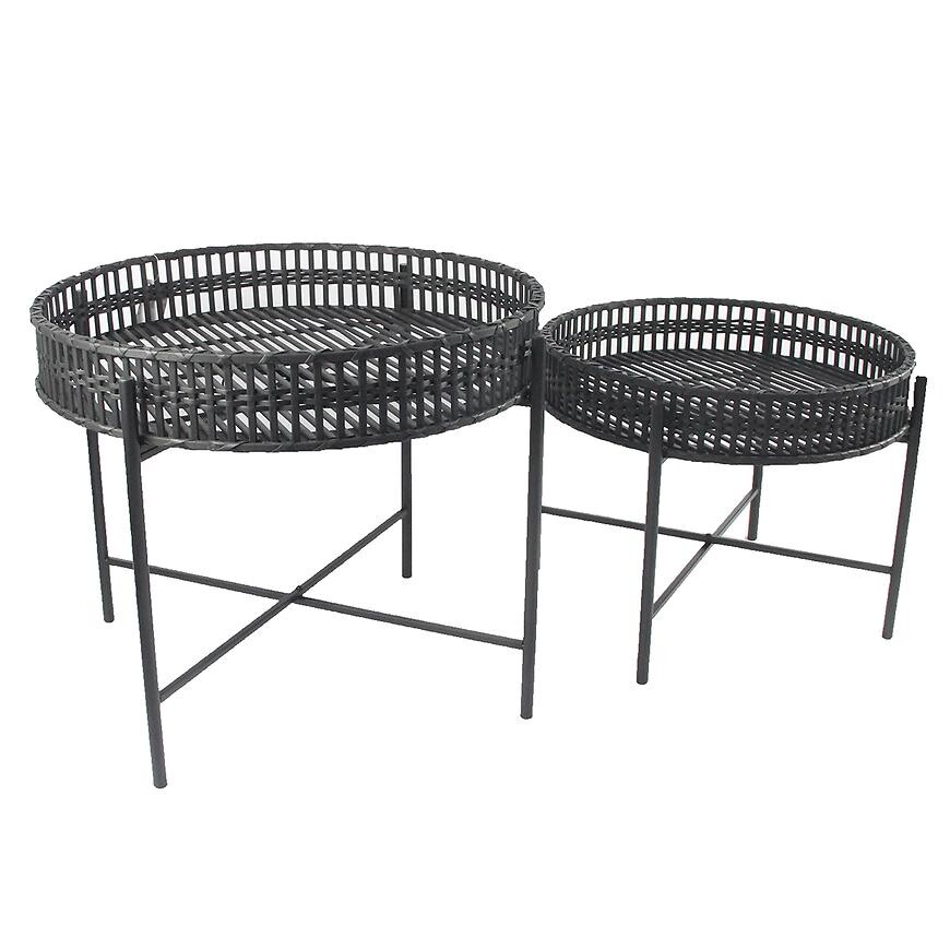 Súprava stolíkov BOHO BAMBOO 60 čierna