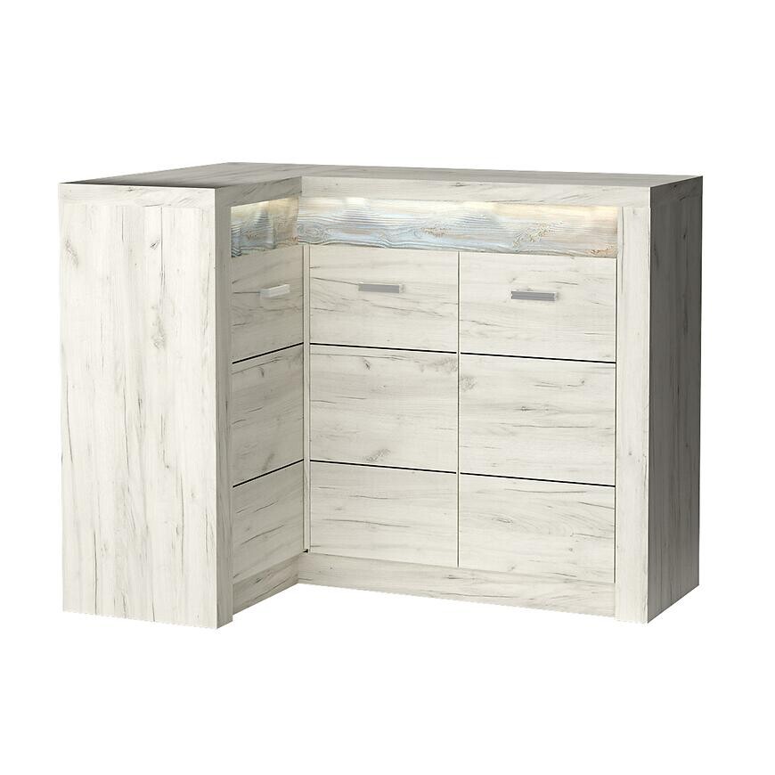 Komoda rohová Odraz Indianapolis I15 kraft biela