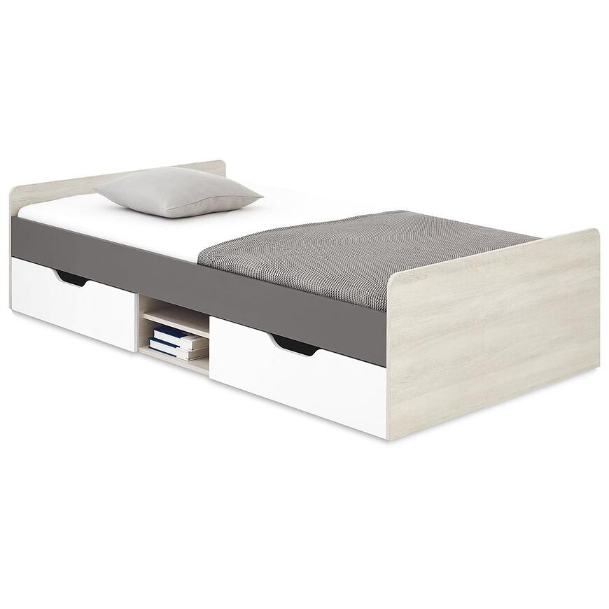 Posteľ 120 Remo RM16 dub wilton/biela/antracit