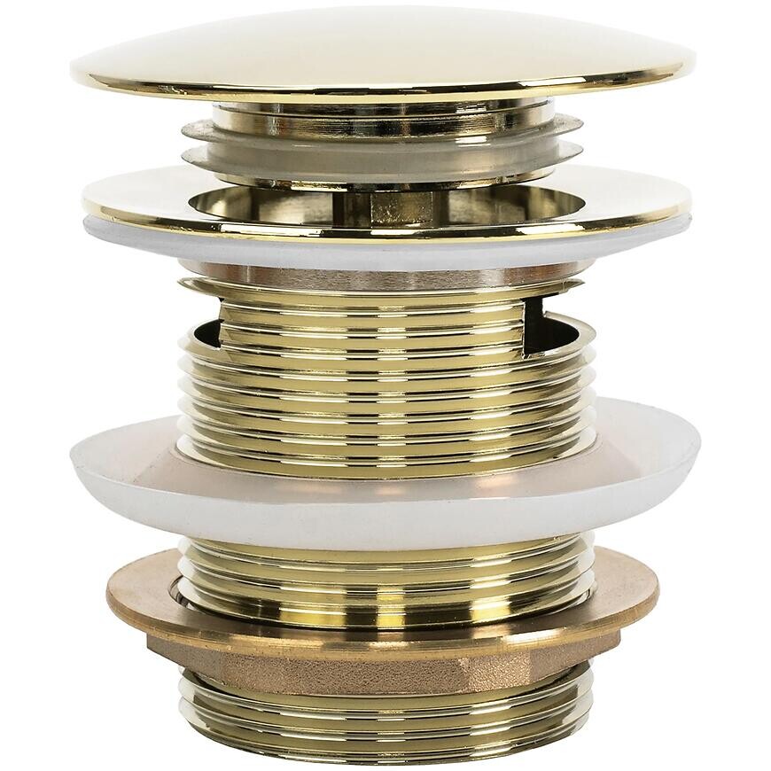 Vaňový výpust s prepadom klik-klak Rea zlatý 6 cm