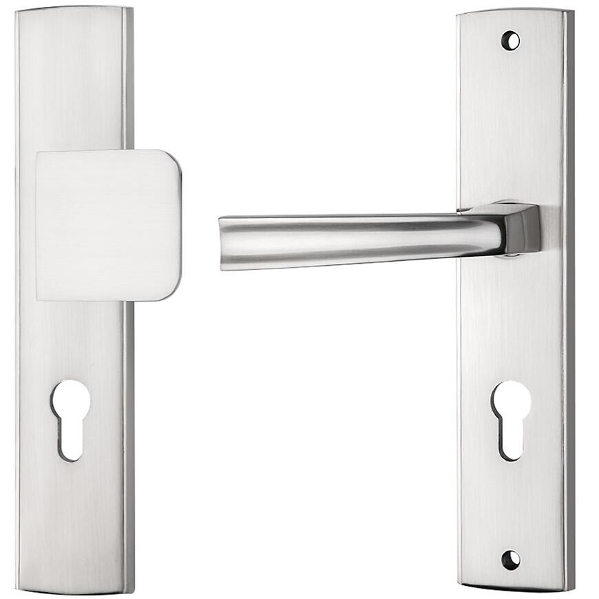 Kľučka s úchytom do vonkajších dverí Matta Z5 VL72 nikel ľavé