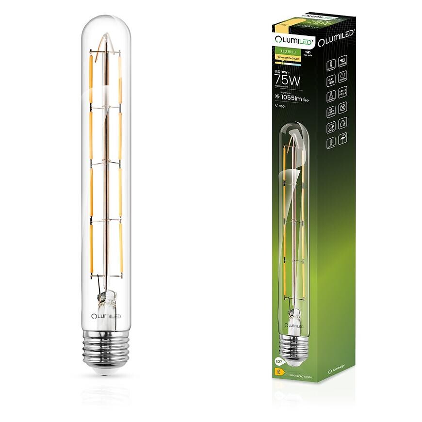 Žiarovka LED filament CL T30 8W E27 1055LM 300