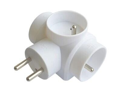 Rozdeľovač 3X2P+Z Z/U biely 28207