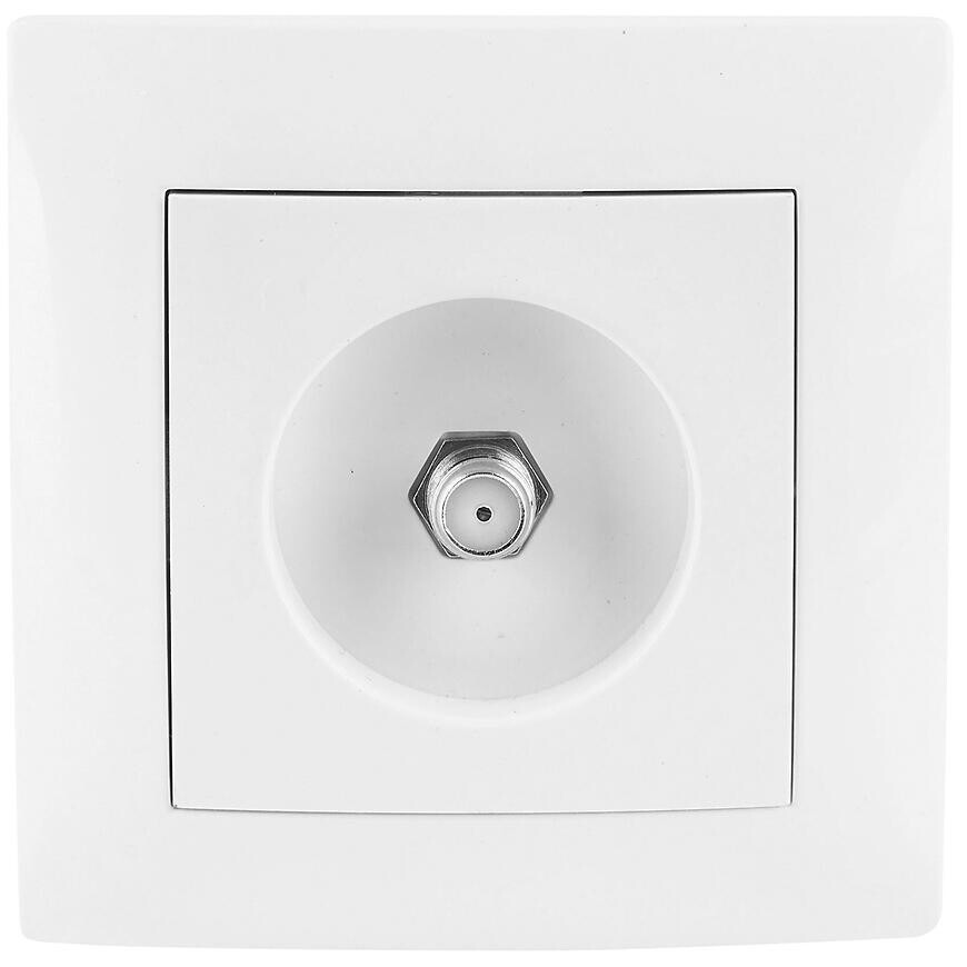 Satelitná zásuvka typu F Wesa biela