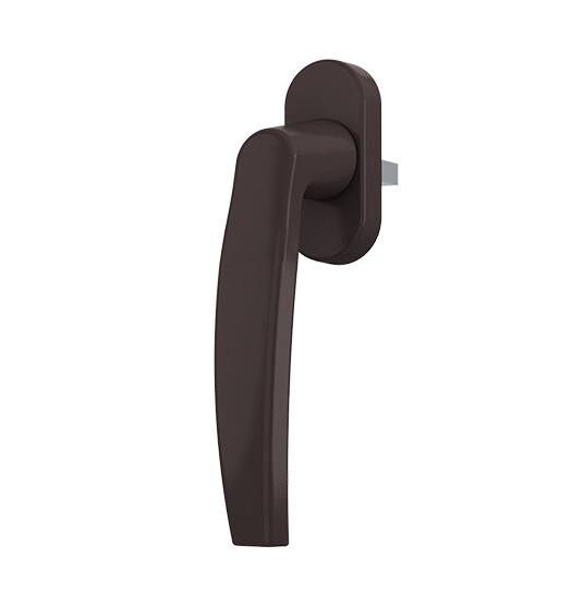 Okenná kľučka PVC/hnedá