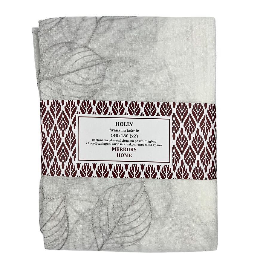 Záclona na páske Holly polyester svetlosivá 140x180 Merkury Home II/22