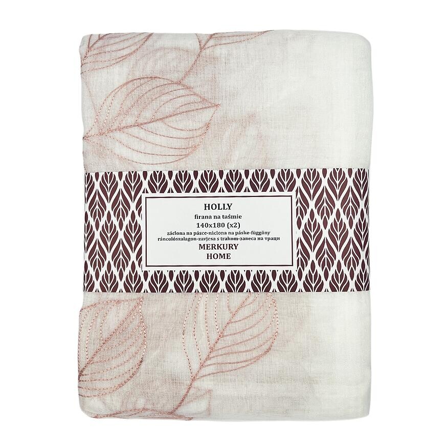 Záclona na páske Holly polyester svetloružový 140x180 Merkury Home II/22