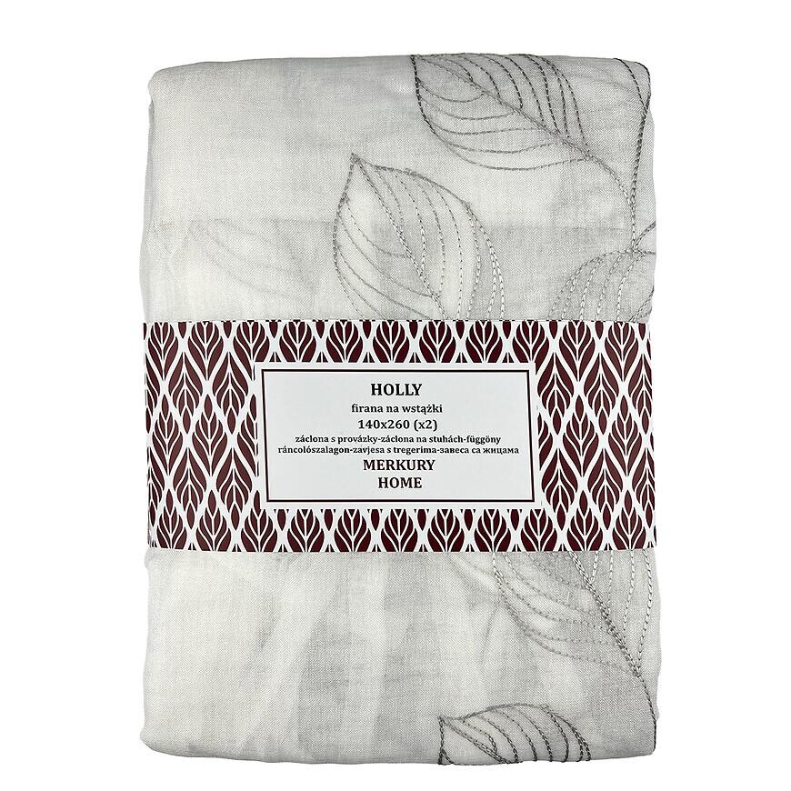 Záclona na stuhách Holly polyester svetlosivá 140x260 Merkury Home II/22