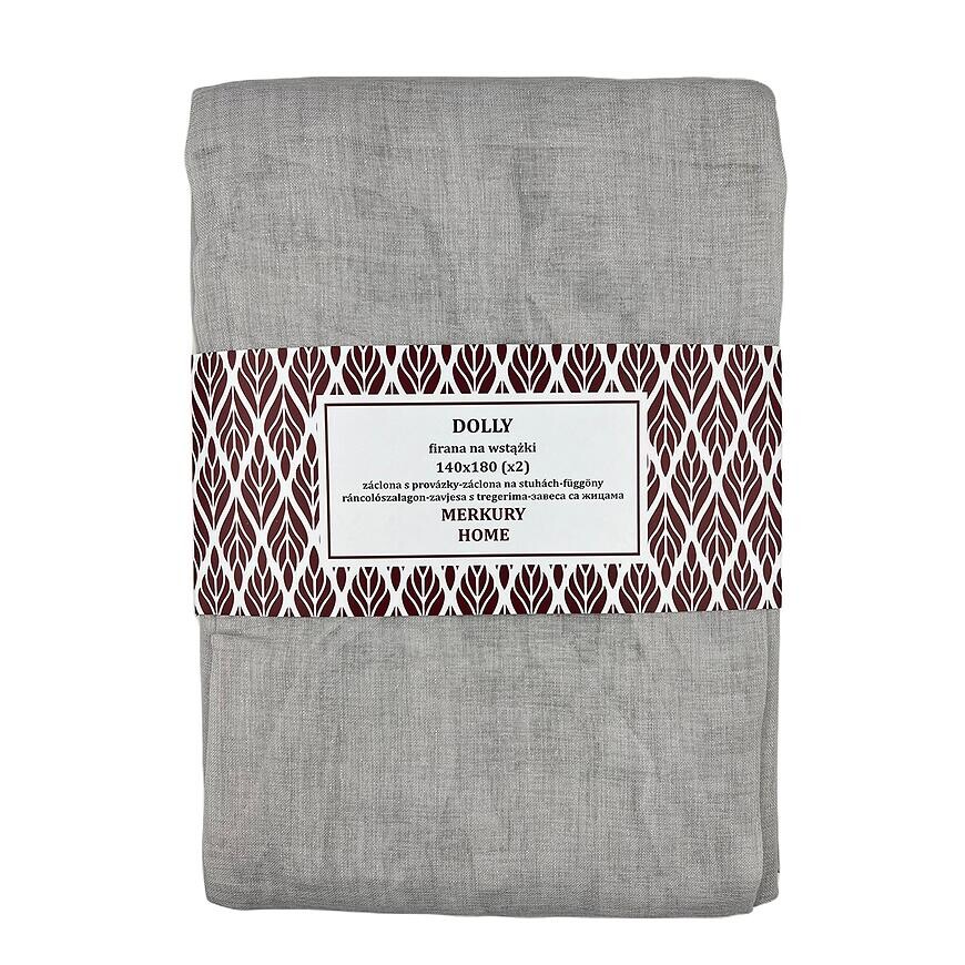 Záclona na stuhách Dolly polyester svetlosivá 140x180 (x2) Merkury Home II/2