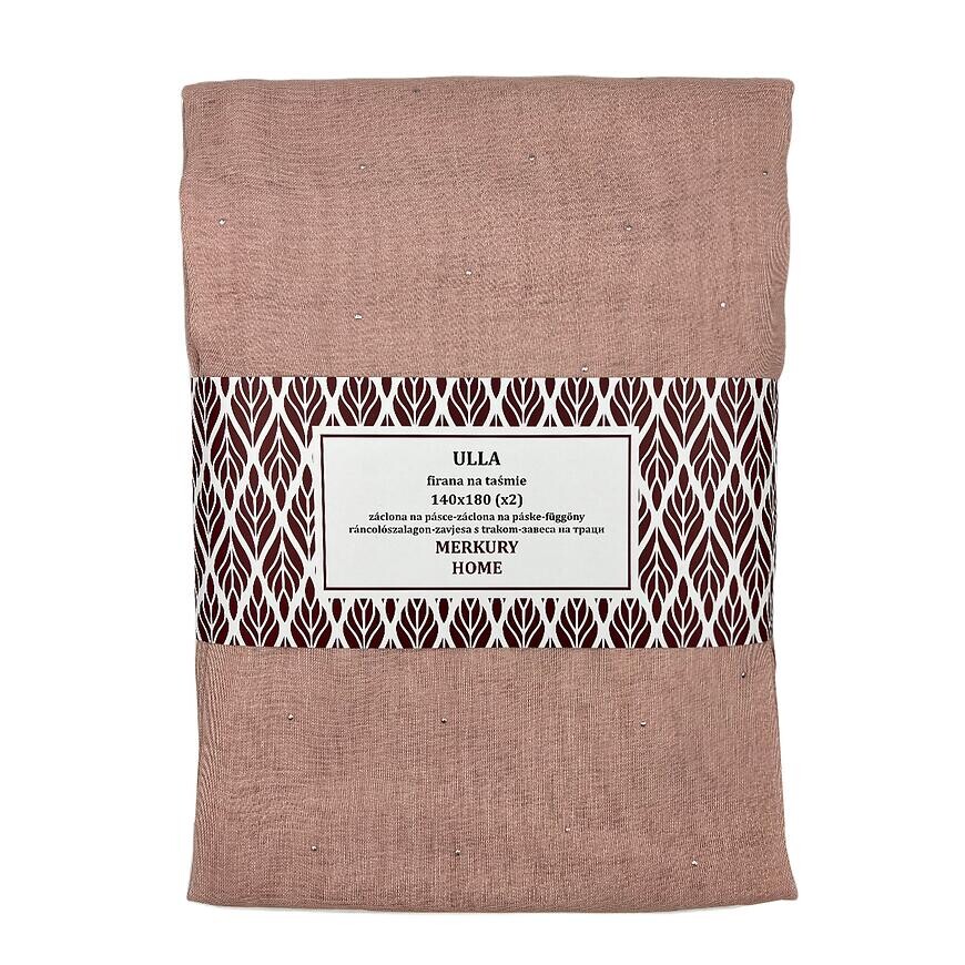 Záclona na páske Ulla polyester svetloružový 140x180 Merkury Home II/22