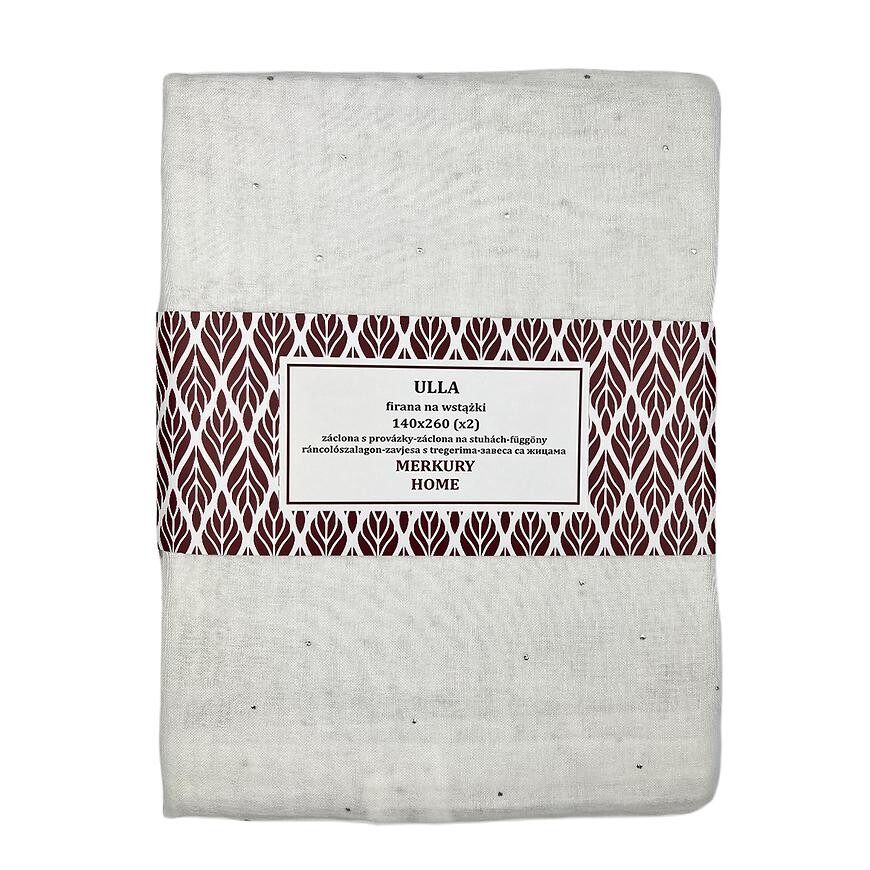 Záclona s provázky Ulla polyester ecru 140x260 Merkury Home II/22