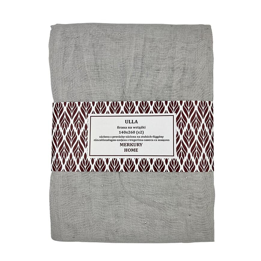 Záclona s provázky Ulla polyester svetlosivá 140x260 Merkury Home II/22