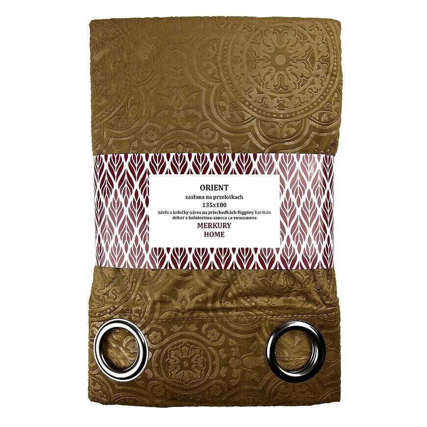 Záves Orient na priechodkách 135x180 horčicová Merkury Home