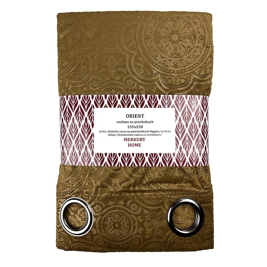 Záves Orient na priechodkách 135x250 horčicová Merkury Home