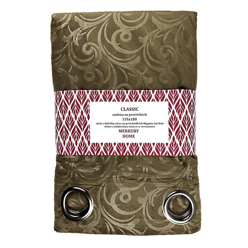 Záves Classic na priechodkách 135x180 svetlohnedá Merkury Home