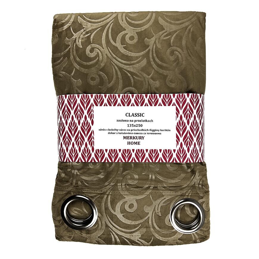 Záves Classic na priechodkách 135x250 svetlohnedá Merkury Home