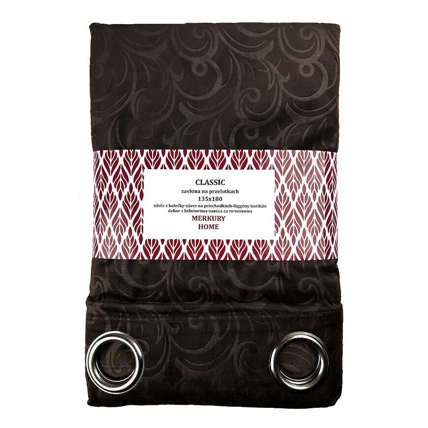 Záves Classic na priechodkách 135x180 tmavohnedá Merkury Home