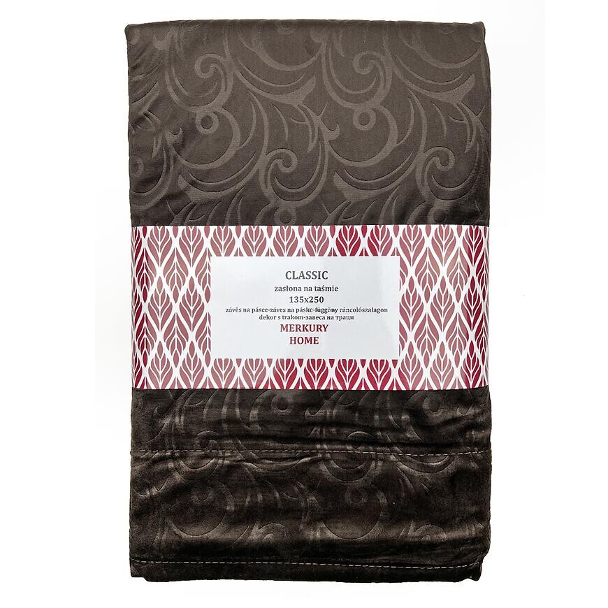 Záves Classic na páske 135x250 tmavohnedá Merkury Home