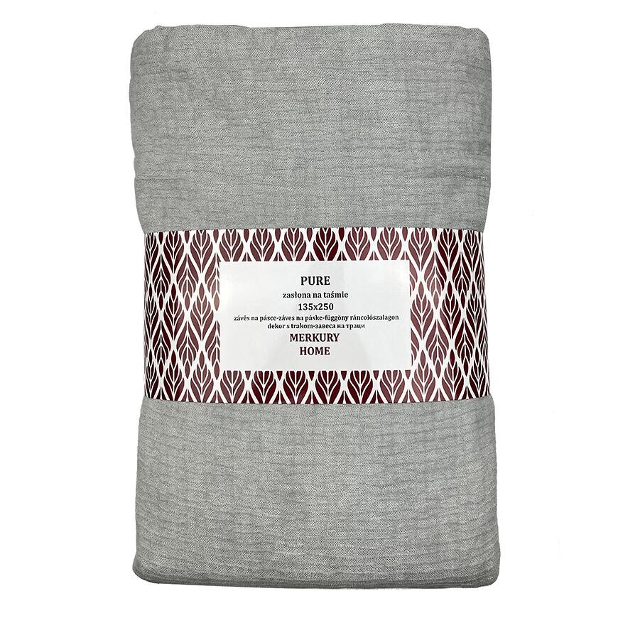 Záves Pure na páske 135x250 svetlosivá Merkury Home