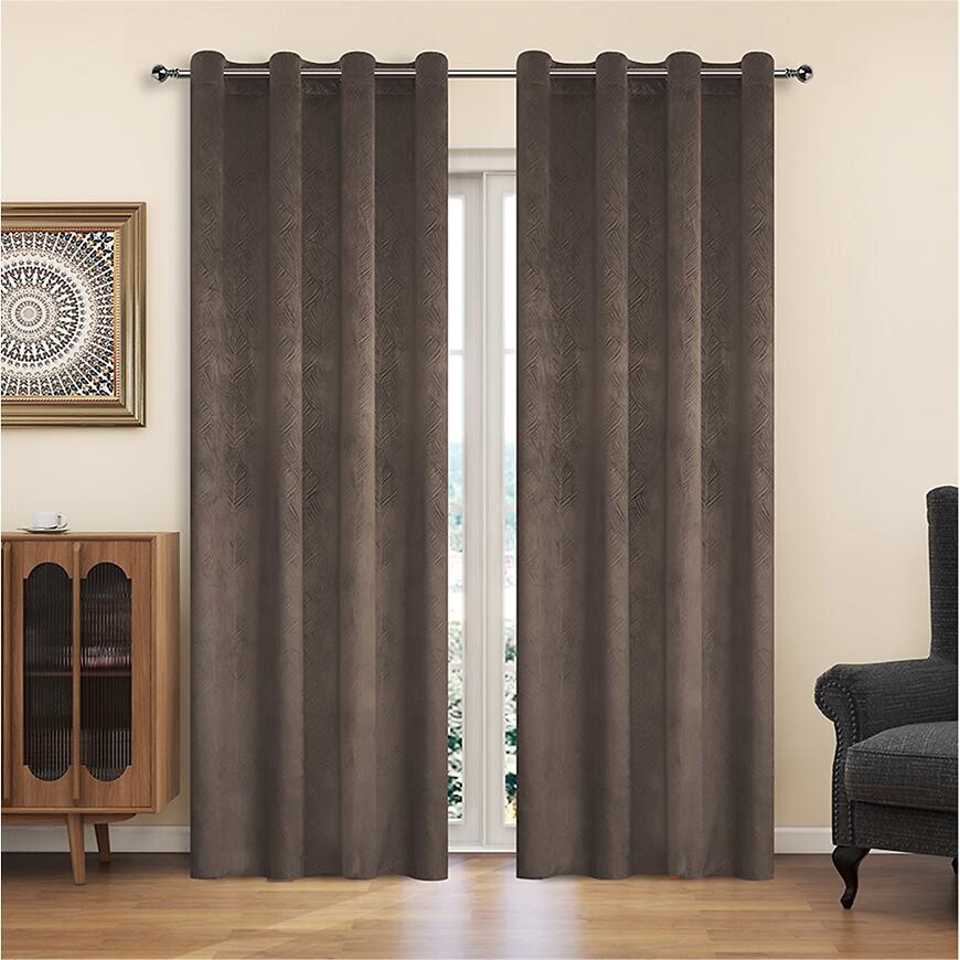 Záves na krúžkoch YC11940/200G/120/140x250 cm hnedá