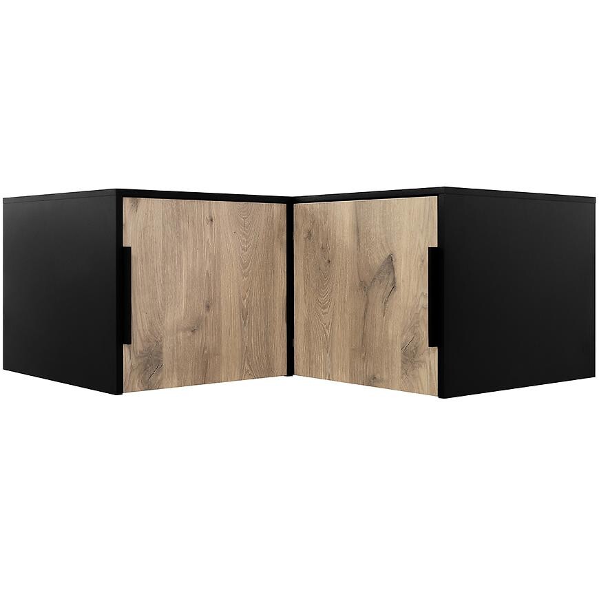 Nadstavec do rohovej skrine Duarte čierna / Dub Viking